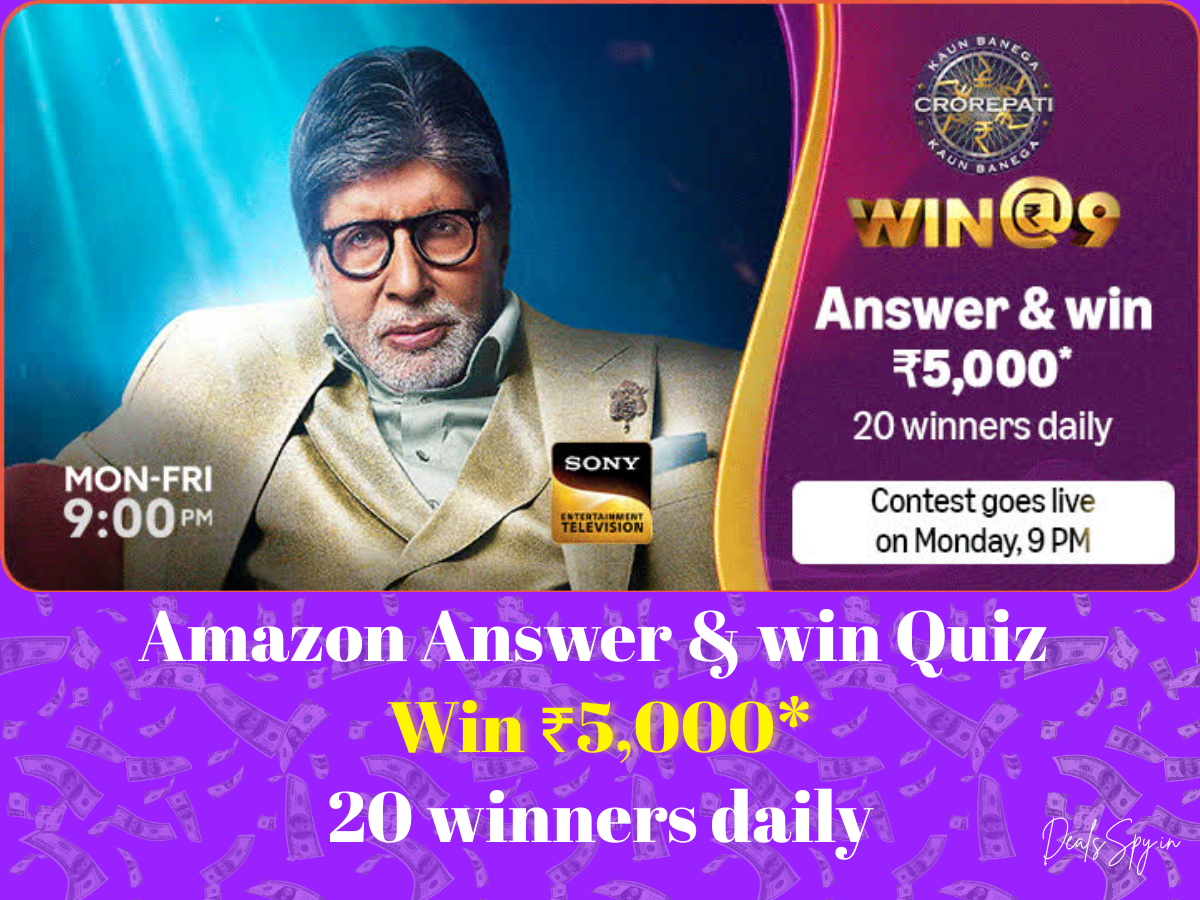 Amazon KBC Funzone Win @9 Quiz Answer – Win ₹5000 Pay Balance Daily